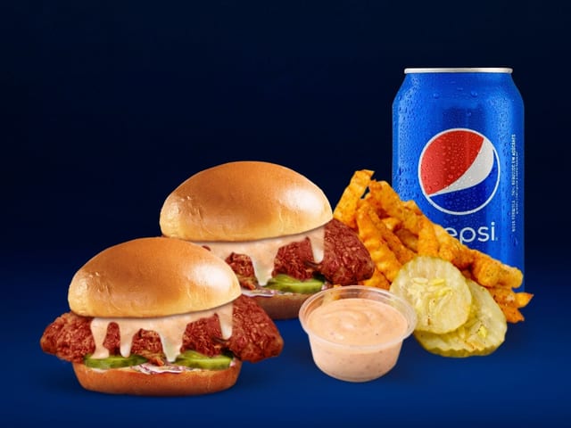 #4 2 Sliders W/Fries & Soda.