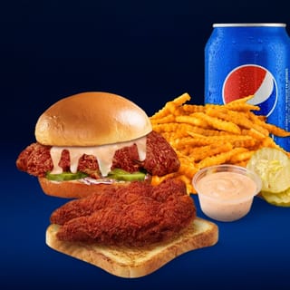 #2  1 Slider + 1 Tender  W/Fries & Soda