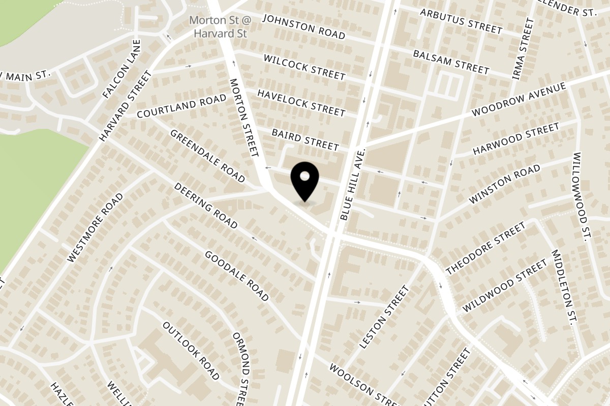 Map showing the location of The Halal Fusion Mattapan on 686 Morton St in Boston